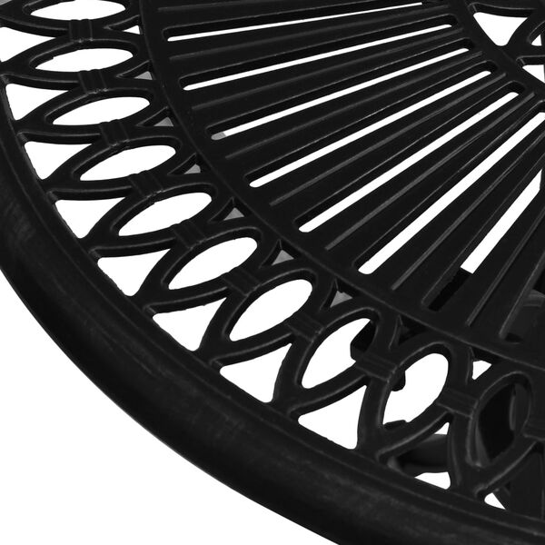 vidaXL Градинска маса, черна, 62x62x65 см, лят алуминий