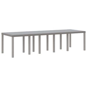 vidaXL Градинска маса Светлосиво 300 x 100 x 73 см полиратан