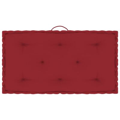vidaXL Палетни възглавници за под, 7 бр, бордо, памук