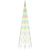 vidaXL Коледна елха на флагщок, цветно, 310 LED, 300 см