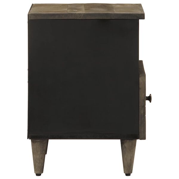 vidaXL Нощно шкафче Светло сиво 40x33x46 cm Масивна дървесина Манго