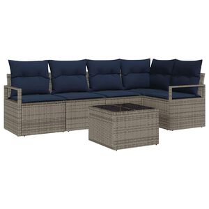vidaXL Комплект дивани 6 pcs Сив полиратан