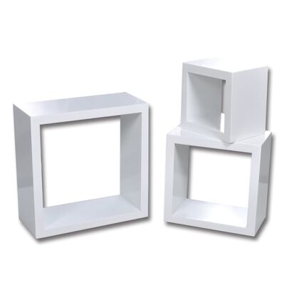 vidaXL Стенни кубични рафтове, 6 бр, бели