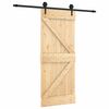 vidaXL Преплъзваща се врата Естествено и черно 85 x 210 cm