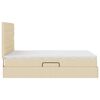 vidaXL Легло с място за съхранение и LED Кремав 140 x 190 cm Полиестер