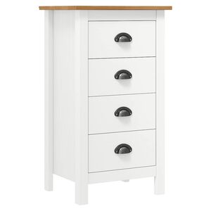 vidaXL Сайдборд Hill бял 46x35x80 см борово дърво масив