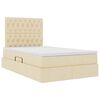 vidaXL Легло с място за съхранение и LED Кремав 120 x 200 cm Полиестер