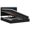 vidaXL LED легло за съхранение с матрак Черно 140 x 190 cm Текстил