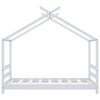 vidaXL Рамка за детско легло, бяла, борово дърво масив, 70x140 см