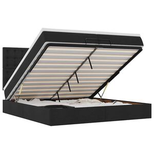 vidaXL Османска легло с матраци, черно, 200x200 см, плат