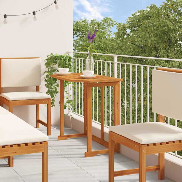 vidaXL Градински бистро комплект 6 pcs Кафяво Акациево дърво масив