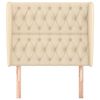vidaXL Горна табла за легло с уши, кремава, 93x23x118/128 см, плат