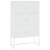 vidaXL Висок шкаф, бял, 80x35x135 см, стомана