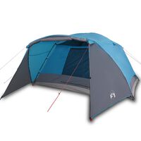 vidaXL Къмпинг палатка за 4 души, синя, водоустойчива