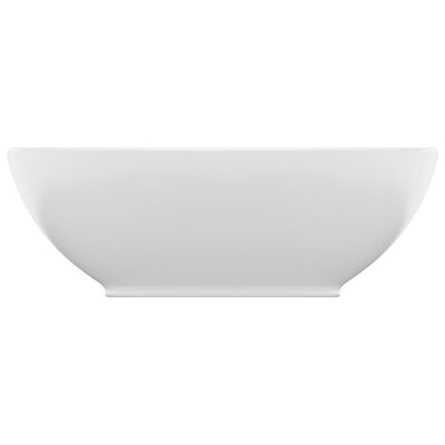 vidaXL Луксозна овална мивка, матирана, бяла, 40x33 см, керамика