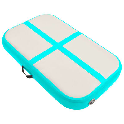 vidaXL Надуваем дюшек за гимнастика с помпа, 60x100x10 см, PVC, зелен