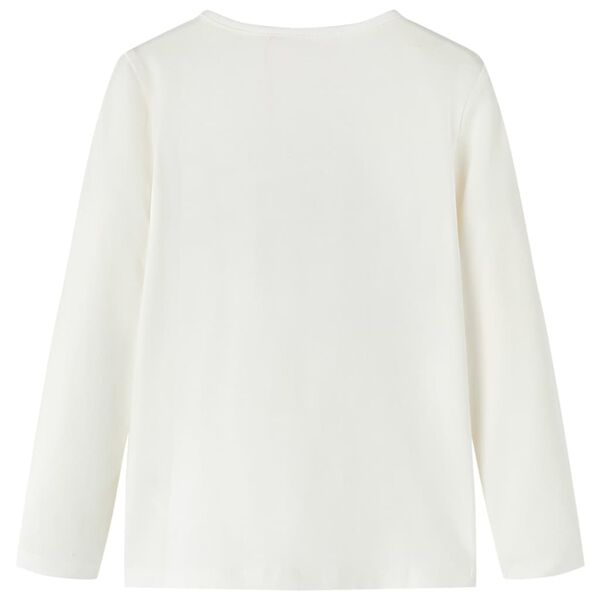 Детска тениска с дълъг ръкав, екрю, 104