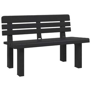 vidaXL Градинска пейка, антрацит, 110x52x71 см, полипропилен