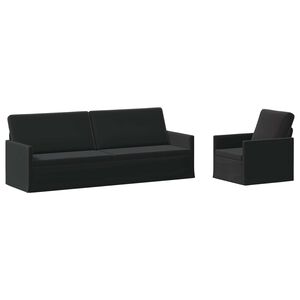 vidaXL Комплект дивани 2 pcs Черно Кадифе