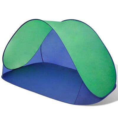 vidaXL Плажна палатка за открито, сгъваем сенник, зелена