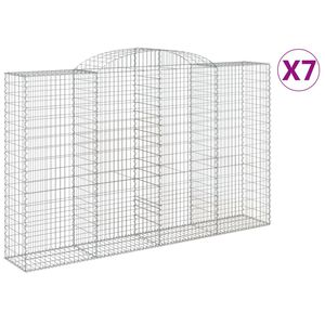 vidaXL Габионни кошници арка 7 бр 300x50x180/200 см поцинковано желязо