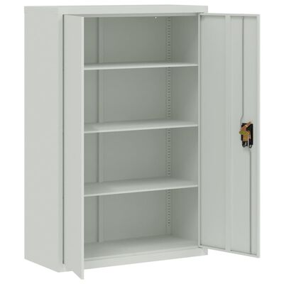 vidaXL Офис шкаф, 90x40x140 см, стомана, сив