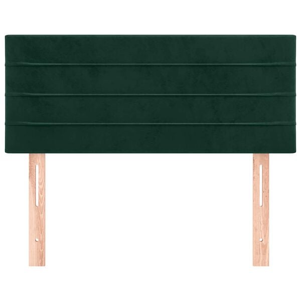 vidaXL Горна табла за легло, тъмнозелена, 100x5x78/88 см, кадифе