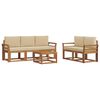 vidaXL Комплект дивани за открито 6 pcs Натурален и Бежов
