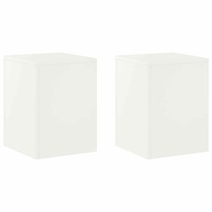 vidaXL Стойка за растения 2 pcs Бяло 30 x 30 x 40 cm Стомана