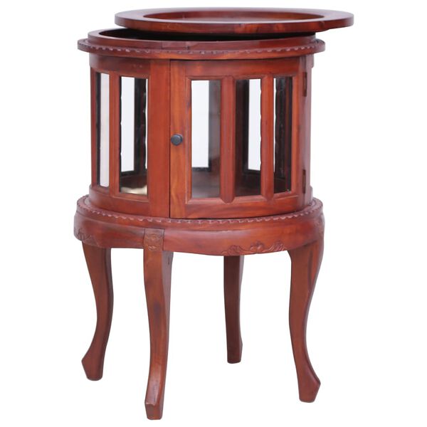 vidaXL Шкаф с витрина, кафяв, 50x50x76 см, махагон масив