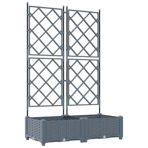 vidaXL Градинска саксия 2 pcs Светло сиво 80 x 40 x 125,5 см Пластмаса