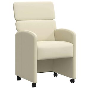 vidaXL Столове с Колела 2 бр. Изкуствена Крем 58 x 65 x 98 см