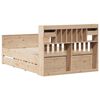 vidaXL Легло с етажерка за книги, без матрак, 160x200 см, бор масив