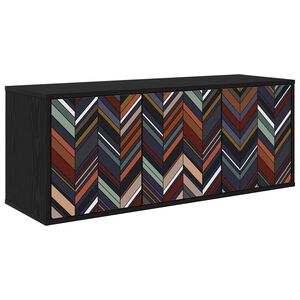 vidaXL Стенен телевизионен шкаф OMMEN 102 x 33 x 40 см Черен дъб