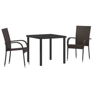 vidaXL Комплект за хранене в градината 3 pcs Сив