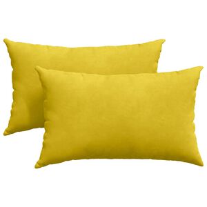 vidaXL Диван възглавници 2 pcs Жълто 50 x 30 cm Кордюрова тъкан