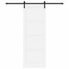 vidaXL Преплъзваща се врата Бяло 83 x 232 см Солидно борово дърво