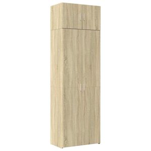vidaXL Шкаф за съхранение, дъб сонома, 70x42,5x225 см, инженерно дърво