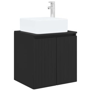 vidaXL Монтирана на стена мивка и тоалетка Черно 49,5 x 41 x 63 см