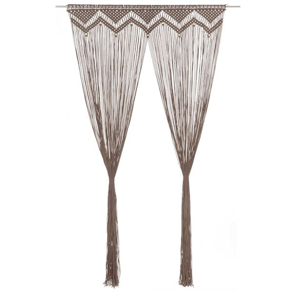 vidaXL Завеса макраме, таупе, 140x240 см, памук