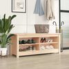 vidaXL Пейка за обувки 110x38x45,5 см масивна борова дървесина