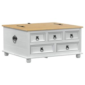 vidaXL storage box с рафт Бяло 90 x 78 x 45 см Солидно борово дърво