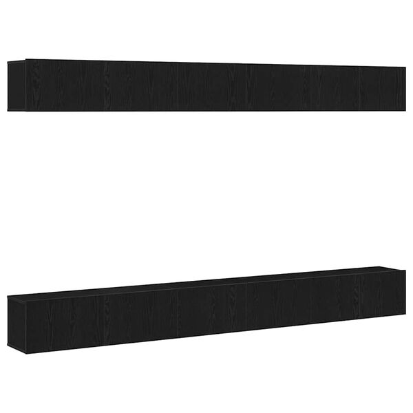 vidaXL Комплект ТВ шкаф Монтиране на стена Черния дъб Инженерно дърво