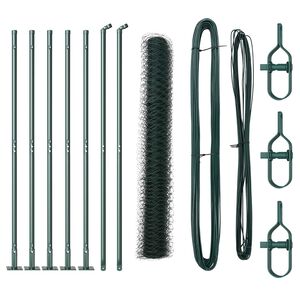 vidaXL Стълб за ограда. Зелено