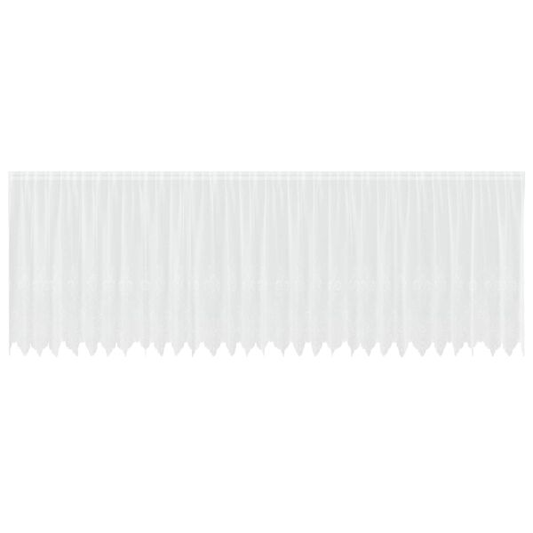 vidaXL Перде от дантела С завеси Флорален Бяло 140 x 750 см Полиестер