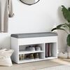 vidaXL Пейка за обувки, бяла, 82x32x45,5 см, инженерно дърво