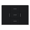 vidaXL Сайдборд, черен, 91x29,5x65 см, инженерно дърво