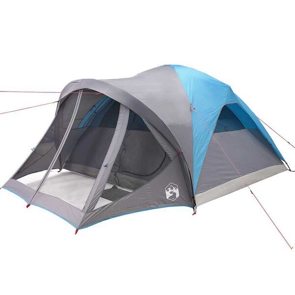 vidaXL Семейна палатка, тунелна, 6-местна, синя, водоустойчива