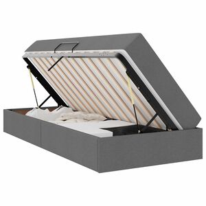 vidaXL Легло с място за съхранение и матрак Тъмен сив 90 x 200 cm