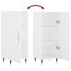 vidaXL Сайдборд, бял, 34,5x34x90 см, инженерно дърво